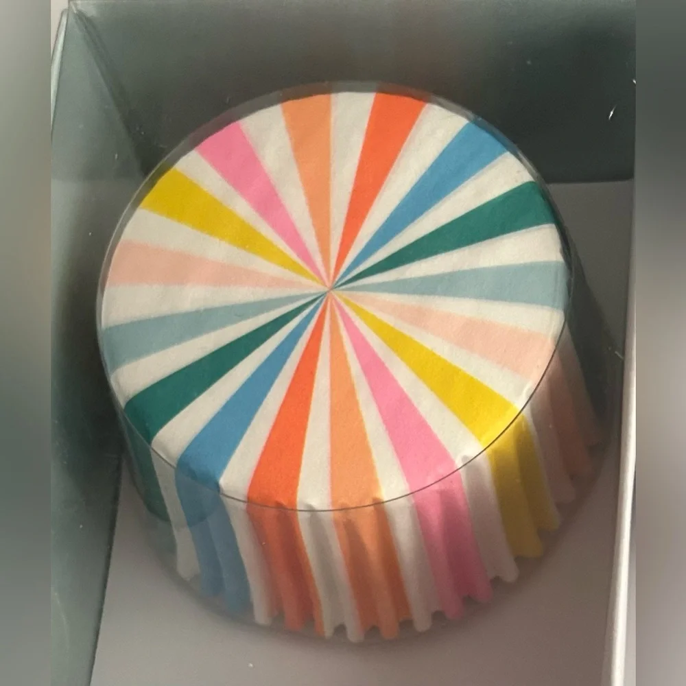 New Cupcake 24 Cupcake Liners 24 Star Picks Color-wheel Dots Liners Meri Meri